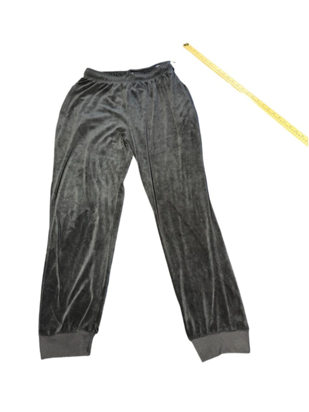 Women's Active Usa Gray Velour Track Pants L #926